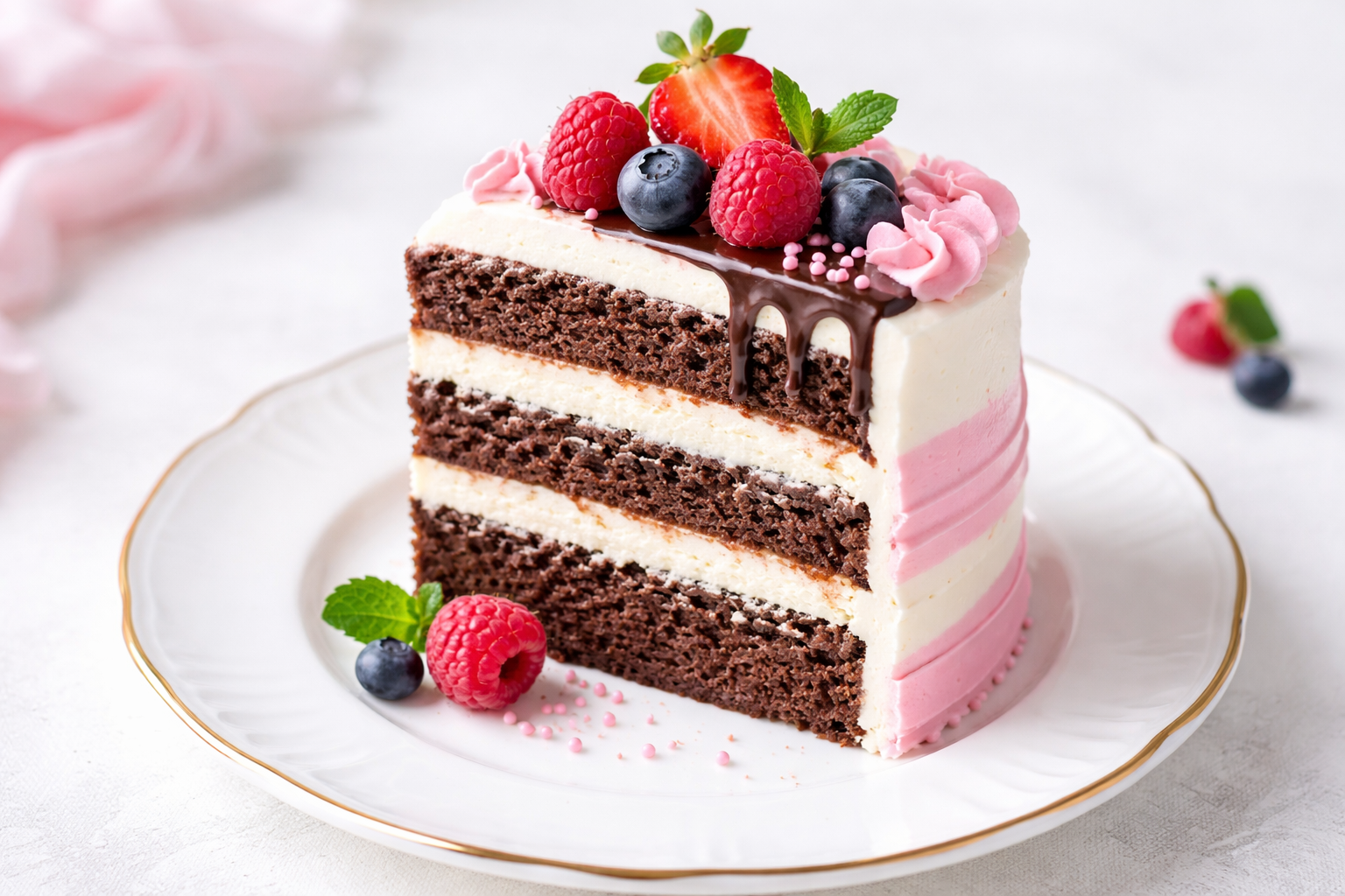 Ev yapımı pasta dilimi tabakta